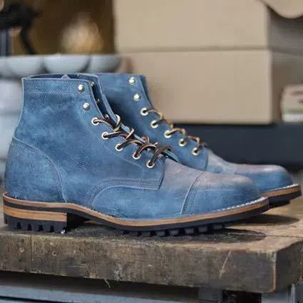 Echoarchiv | Stiefeletten - Lederlook mit Schnürung und Metallkappe