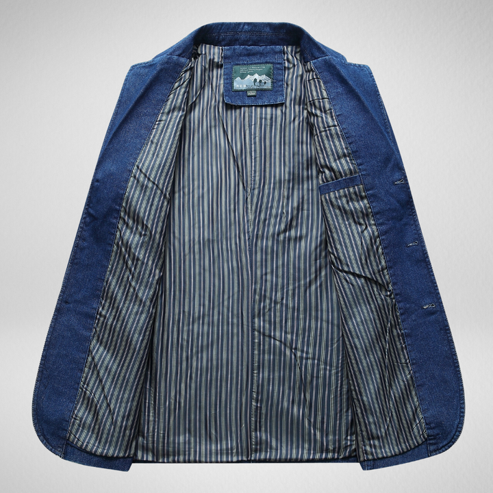 Echoarchiv | JEchoarchivnsblazer Im Denim-Stil mit Einreihigem Knopfverschluss