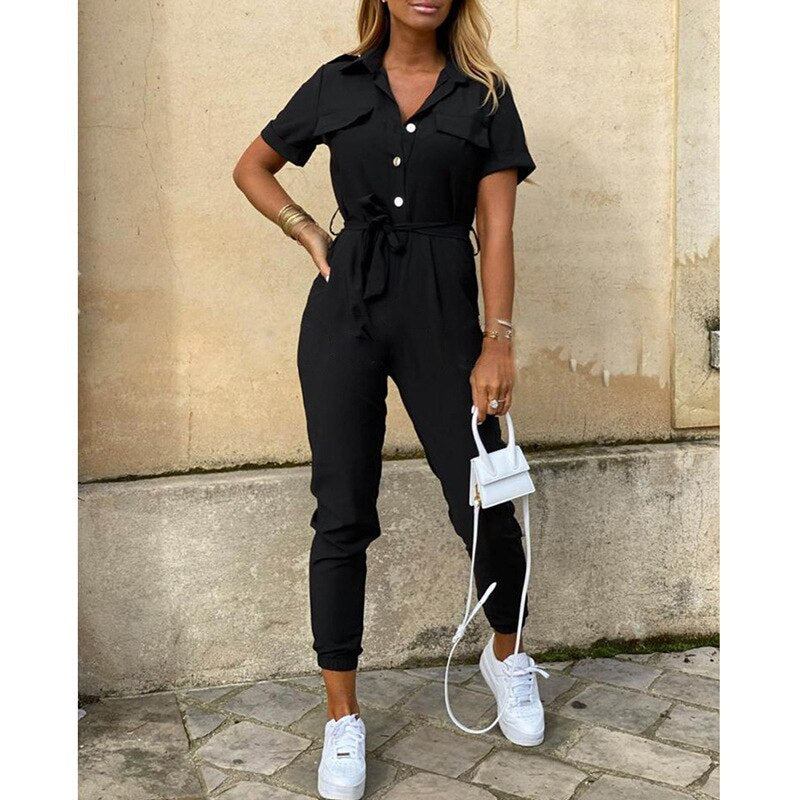 Echoarchiv | Stilvolles Colbelte Jumpsuit