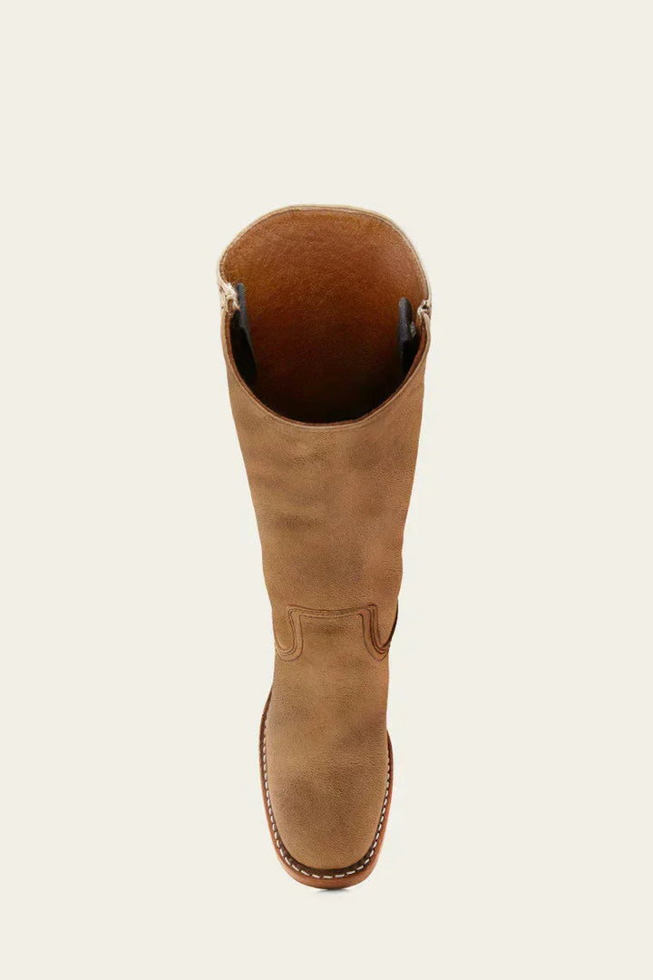 Hohe Stiefel - Damen Leder Blockabsatz Kniehohe Stiefel Echoarchiv