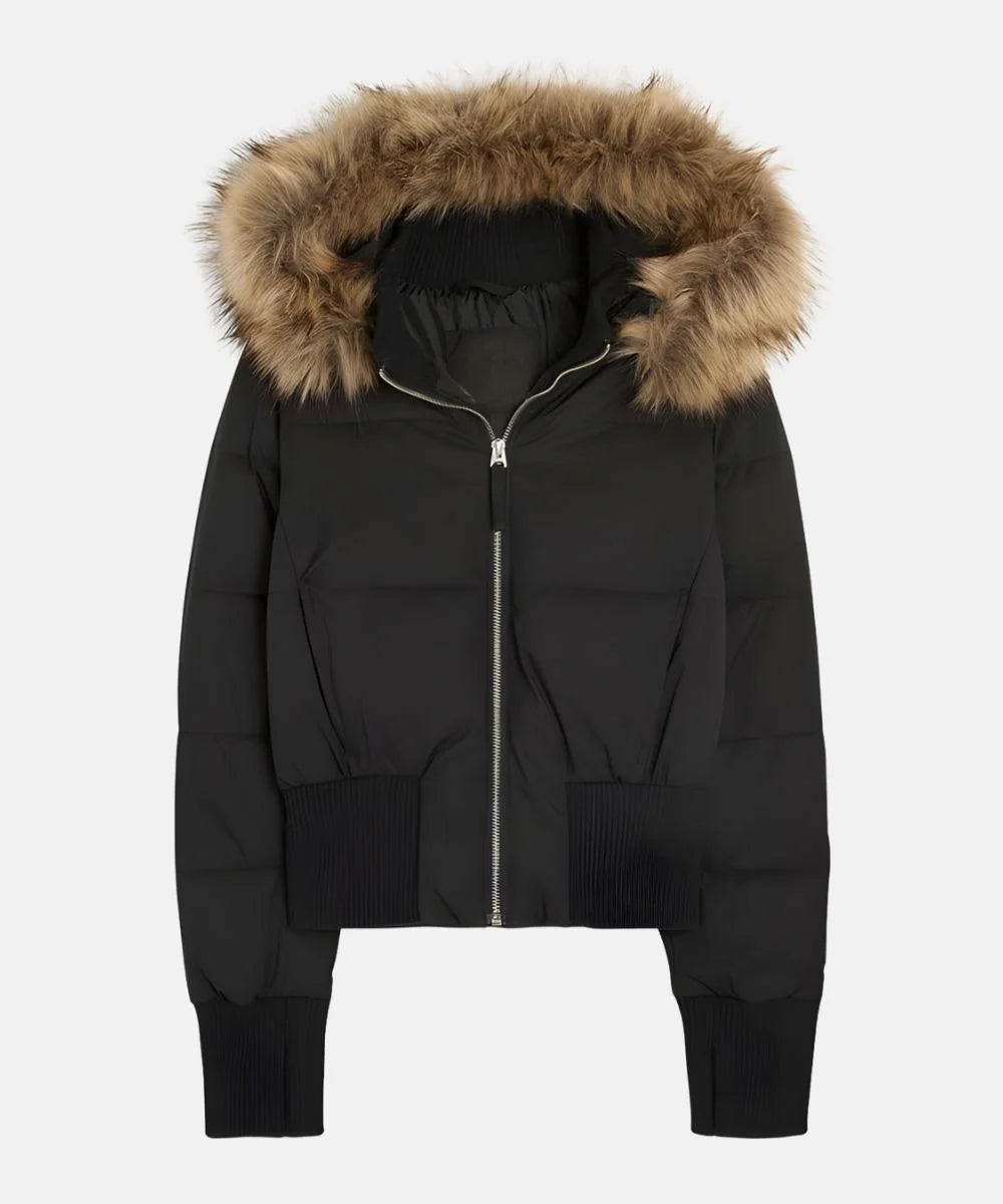 Damen Gesteppt Winterjacke mit Warm & Abnehmbarer Kapuze | Echoarchiv