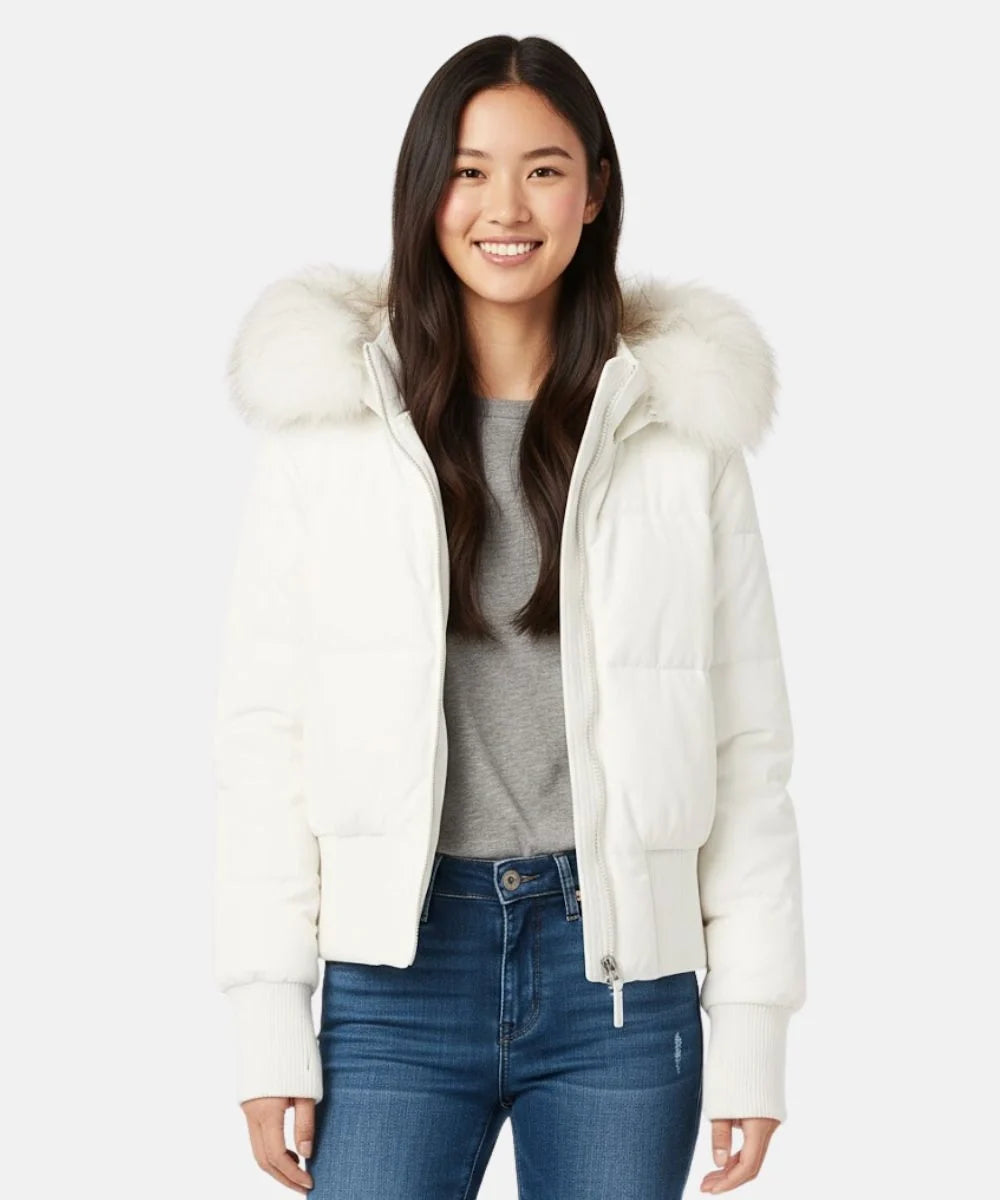 Damen Gesteppt Winterjacke mit Warm & Abnehmbarer Kapuze | Echoarchiv
