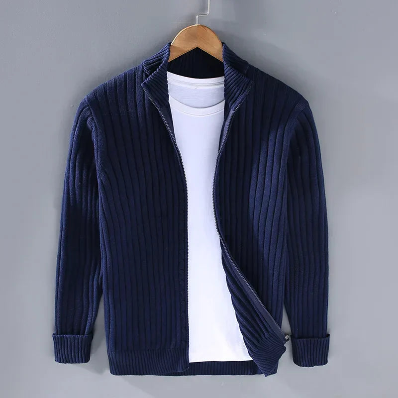 Strickjacke aus Merinowolle mit Reißverschluss – Veloura