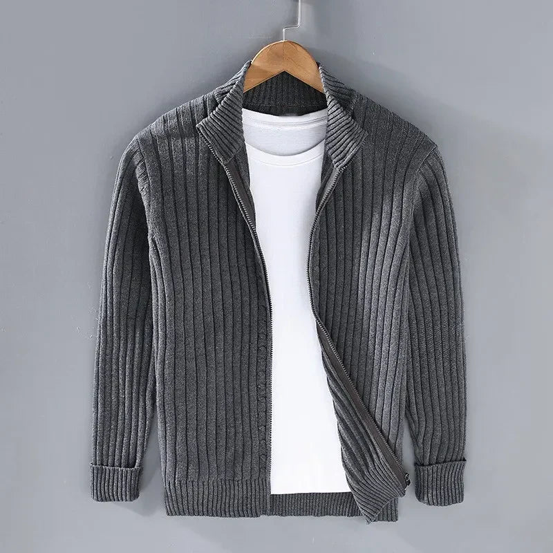 Strickjacke aus Merinowolle mit Reißverschluss – Veloura