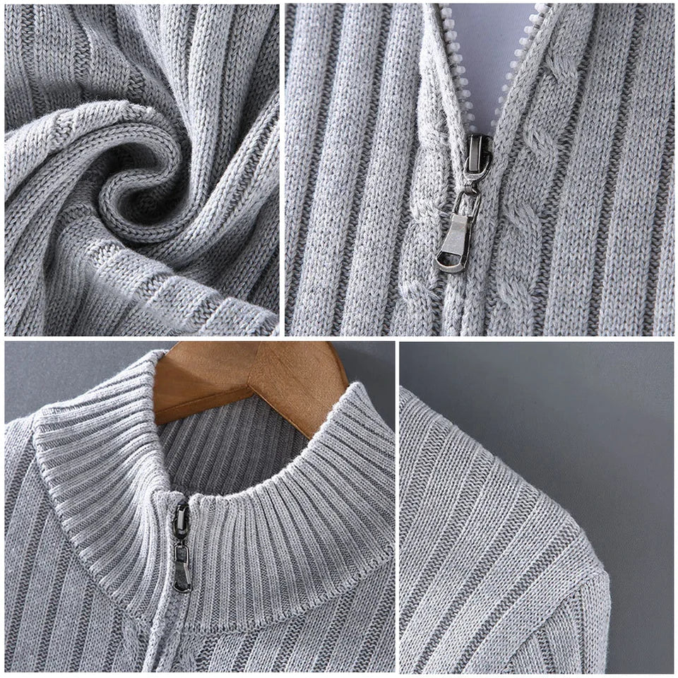 Strickjacke aus Merinowolle mit Reißverschluss – Veloura