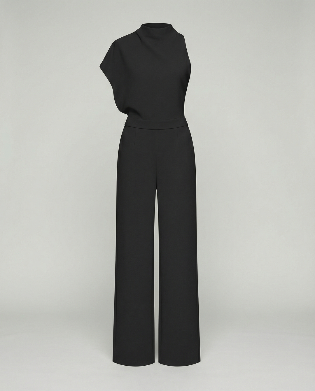 Damen Jumpsuit mit Rundhalsausschnitt, Armellos und Weitem Bein – Solévia