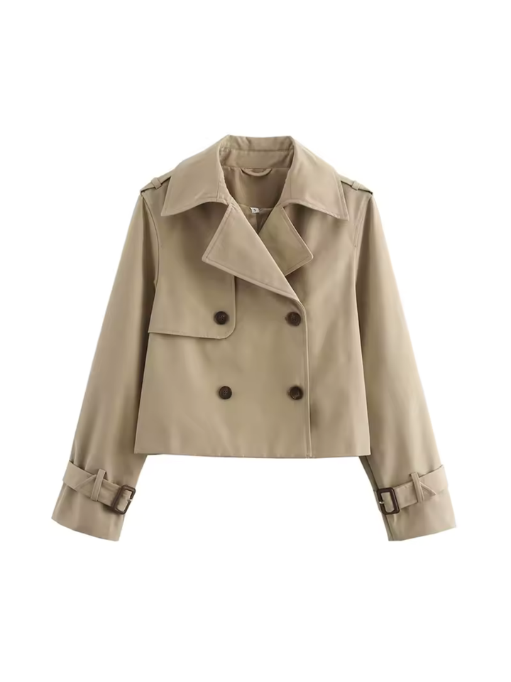 Echoarchiv | Damen Wasserdichter Trenchcoat Mit Gürtel Manschetten und Reverskragen