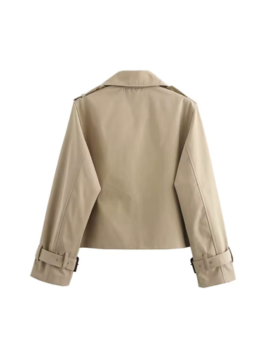 Echoarchiv | Damen Wasserdichter Trenchcoat Mit Gürtel Manschetten und Reverskragen