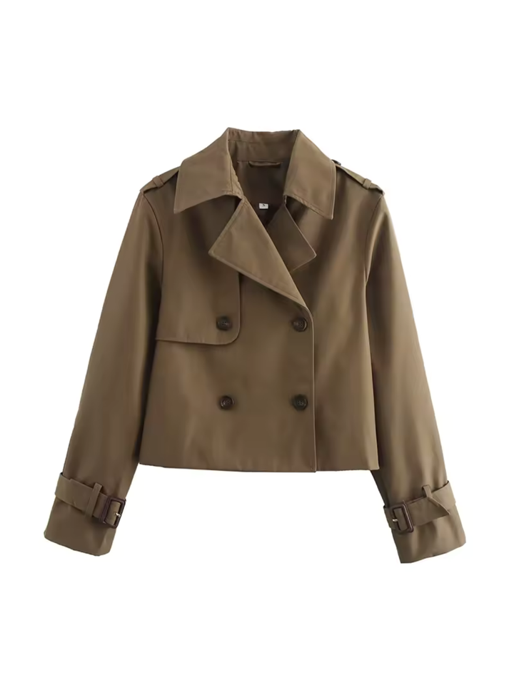 Echoarchiv | Damen Wasserdichter Trenchcoat Mit Gürtel Manschetten und Reverskragen