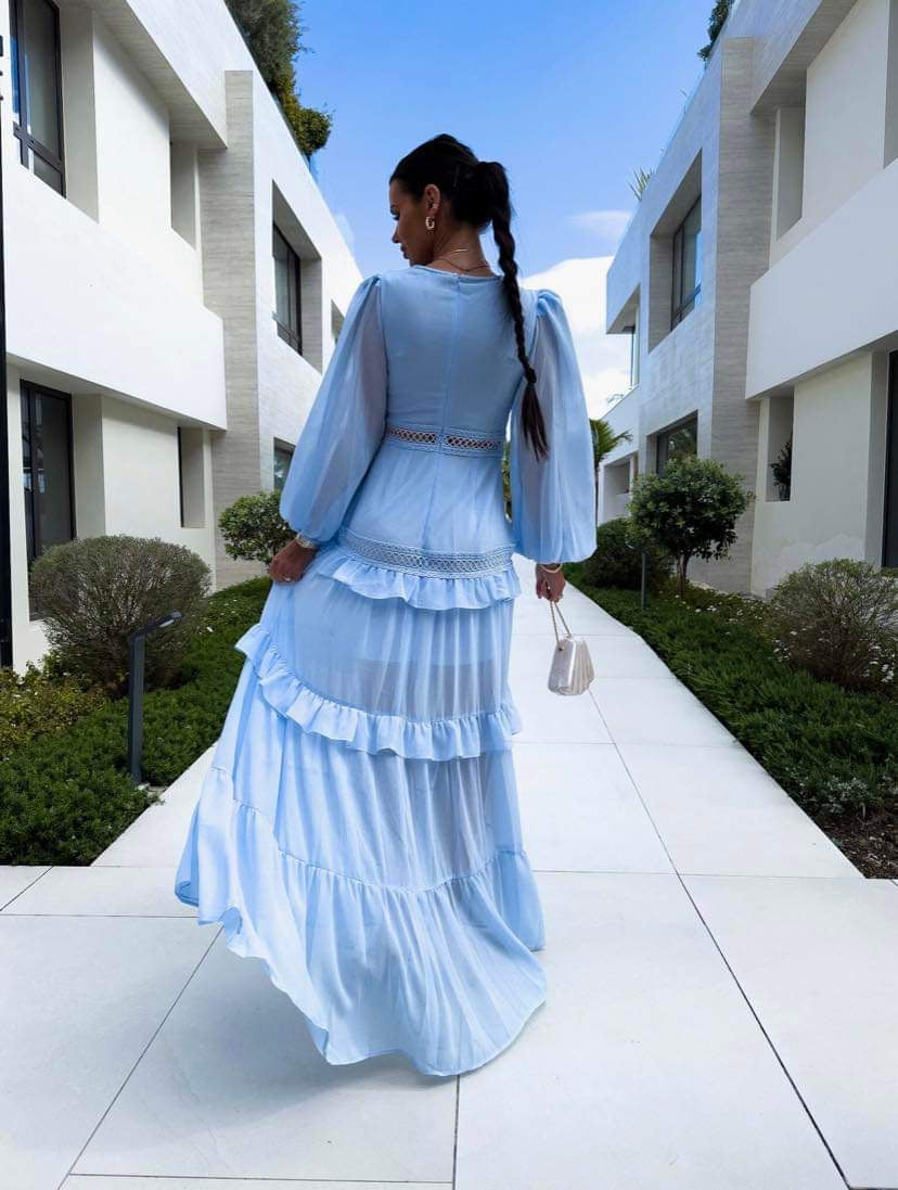 Amy Lange Ärmel Maxi-Kleid Für Damen – Valéora