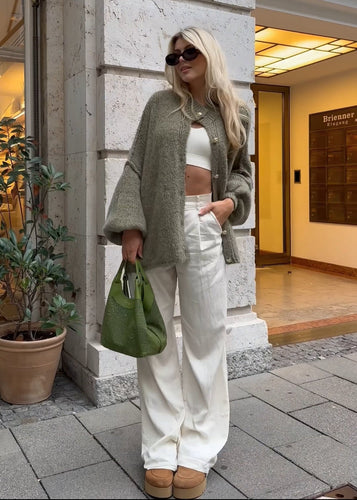 Stilvolle Oversized Wollcardigan für Damen – Veloura