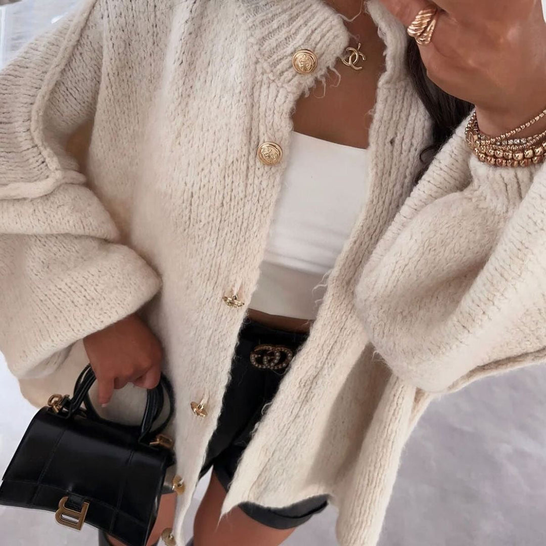 Stilvolle Oversized Wollcardigan für Damen – Veloura