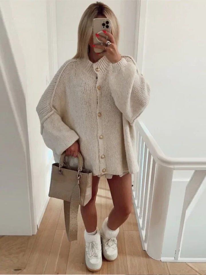 Stilvolle Oversized Wollcardigan für Damen – Veloura