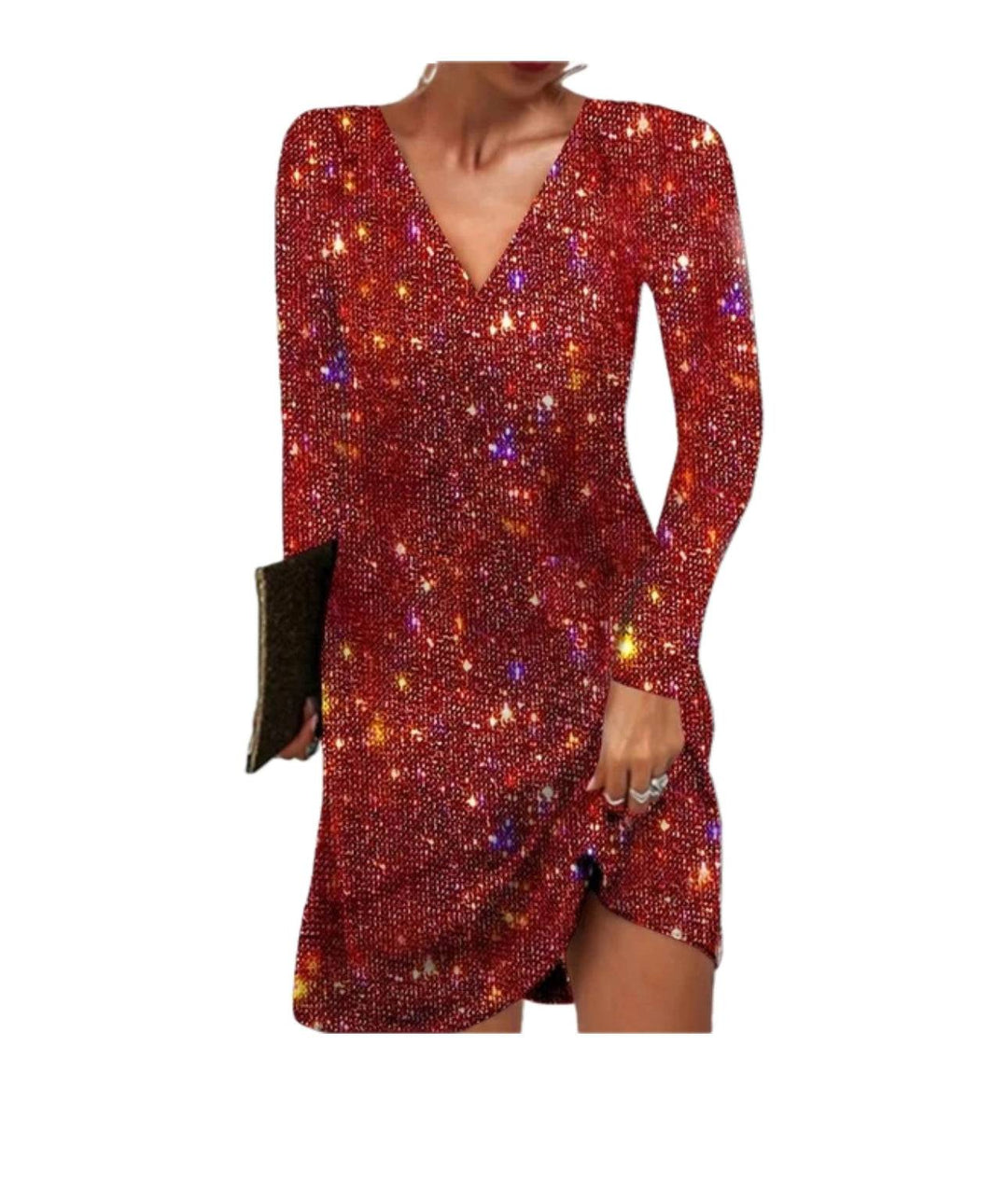 Glitzerndes Damen Paillettenkleid mit Langen Ärmeln für Party & Events | Echoarchiv