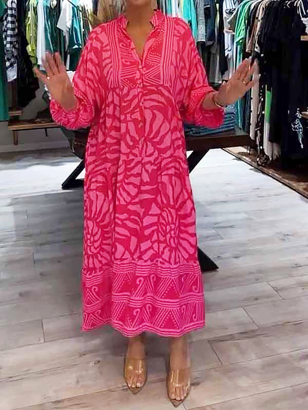 Echoarchiv | Stilvolles Maxikleid mit Wirbel und Zickzackmuster für Damen