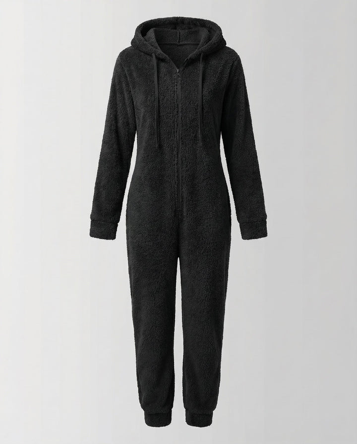 Damen Teddy Fleece Overall Kapuze – Auréline