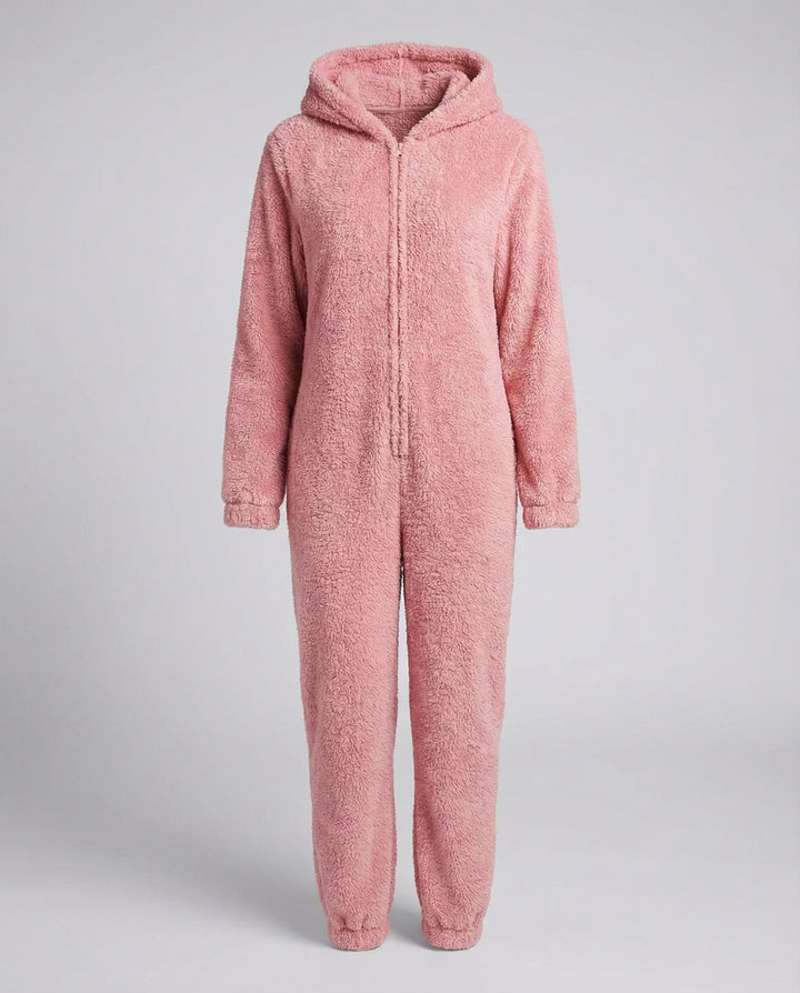 Damen Teddy Fleece Overall Kapuze – Auréline
