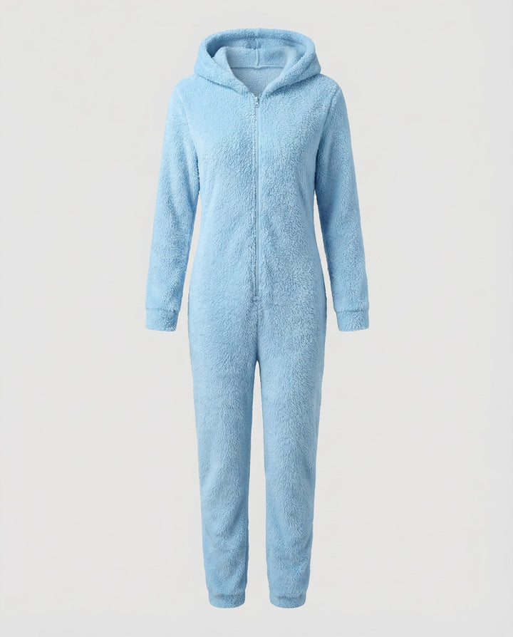Damen Teddy Fleece Overall Kapuze – Auréline