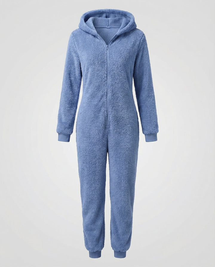 Damen Teddy Fleece Overall Kapuze – Auréline