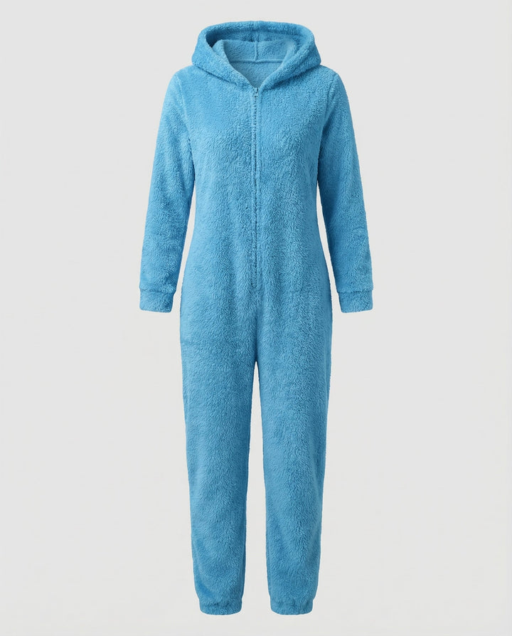 Damen Teddy Fleece Overall Kapuze – Auréline