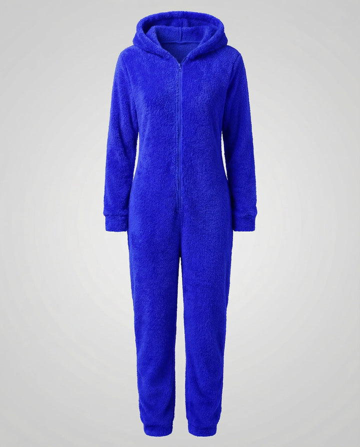Damen Teddy Fleece Overall Kapuze – Auréline