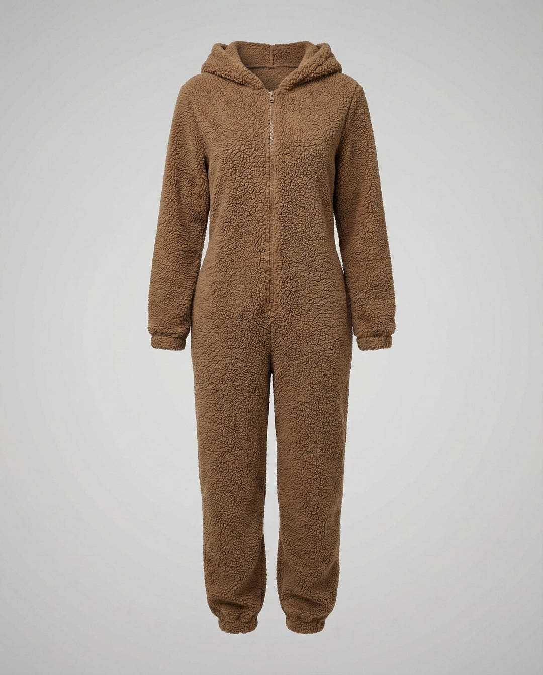 Damen Teddy Fleece Overall Kapuze – Auréline