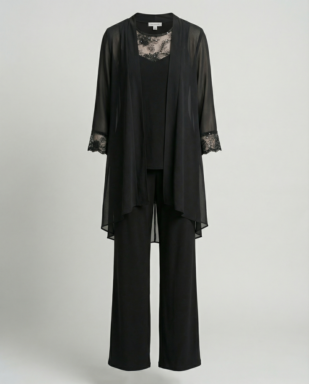 Echoarchiv | Damen Dreiteiler Mit Transparenter Jacke Und Hose