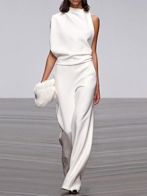 Eleganter Jumpsuit mit Rundhalsausschnitt für Alltag & Besondere Anlässe | Echoarchiv
