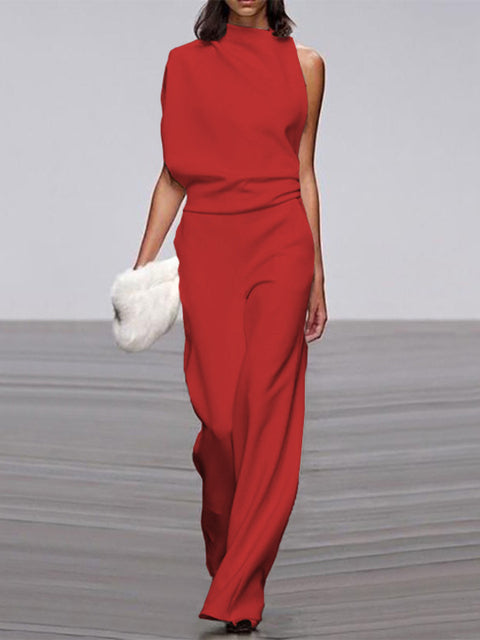 Eleganter Jumpsuit mit Rundhalsausschnitt für Alltag & Besondere Anlässe | Echoarchiv