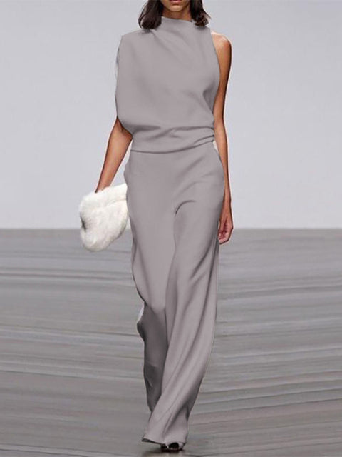 Eleganter Jumpsuit mit Rundhalsausschnitt für Alltag & Besondere Anlässe | Echoarchiv