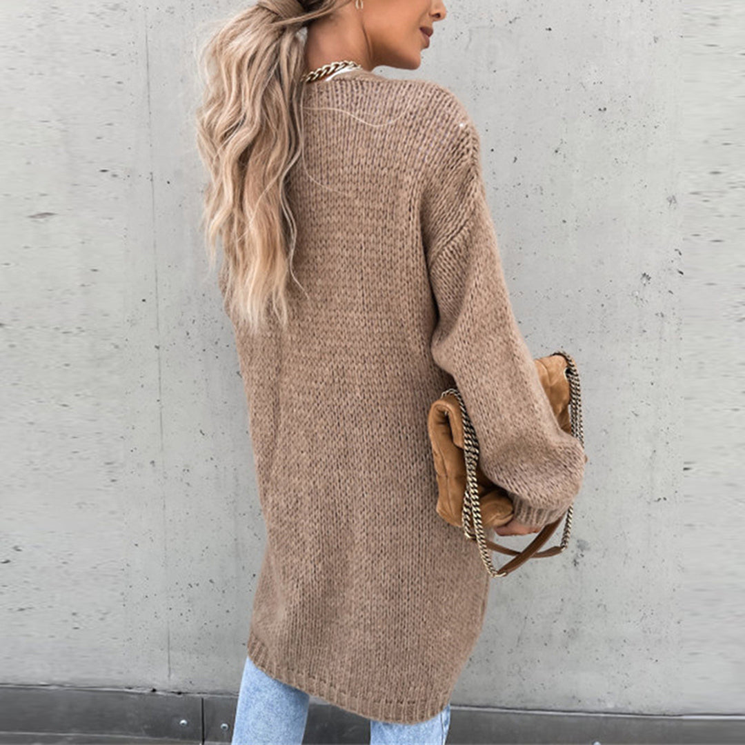 Zeitloses Langarm-Cardigan für Damen – Veloura