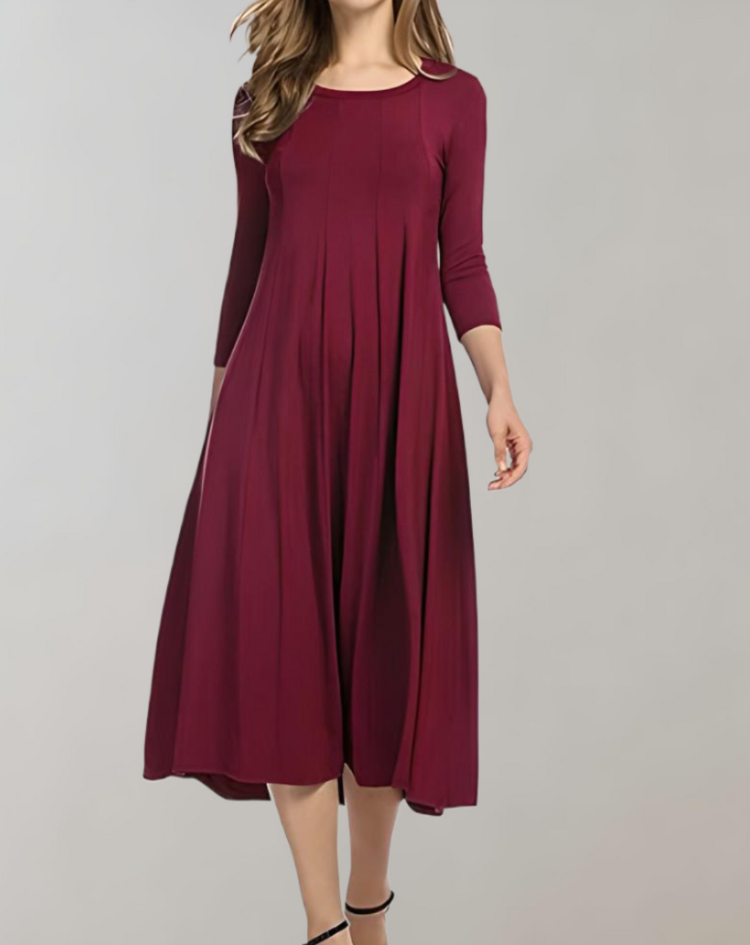 Echoarchiv | Swingkleid Mit 3/4 Ärmeln Für Einen Stilvollen Look