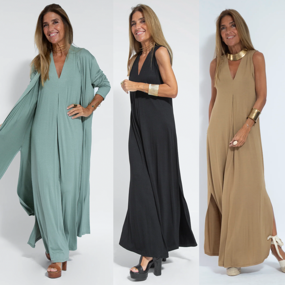 Elegantes Kleid-Weste-Set mit Schlankmachendem Schnitt für festliche Anlässe | Echoarchiv