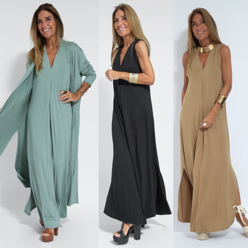 Elegantes Kleid-Weste-Set mit Schlankmachendem Schnitt für festliche Anlässe | Echoarchiv