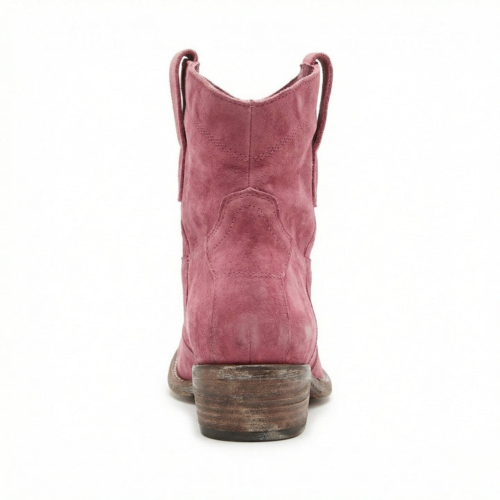 Kurze Cowboy-Stiefel | Western | Wildleder | Knöchel-Stiefel | Damenstiefel – Tavélo
