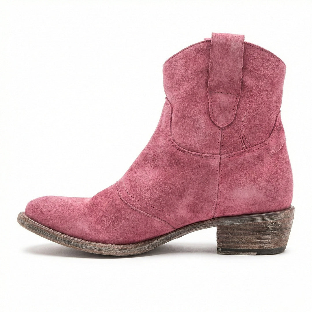 Kurze Cowboy-Stiefel | Western | Wildleder | Knöchel-Stiefel | Damenstiefel – Tavélo