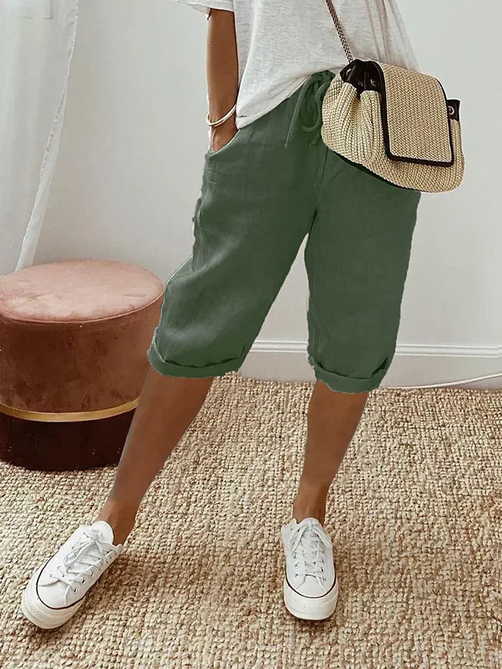 Echoarchiv | Shorts Aus Baumwolle und Leinen für Frauen