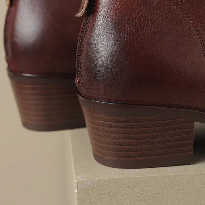 Echoarchiv | Damenstiefelette Aus Leder mit Blockabsatz