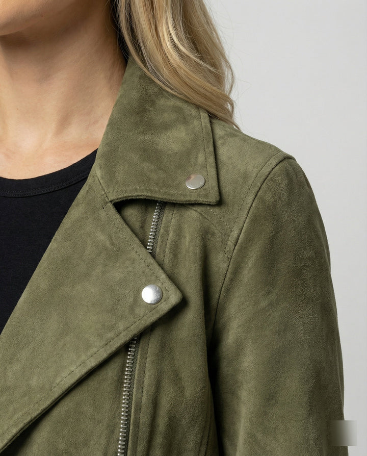 Echoarchiv | Damen Wildleder Bikerjacke