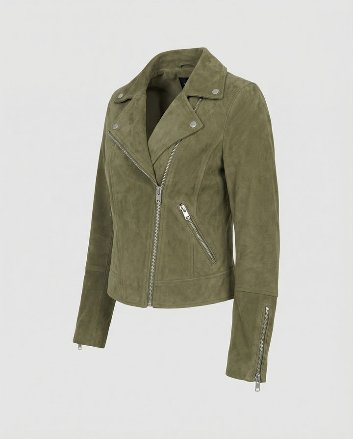 Echoarchiv | Damen Wildleder Bikerjacke