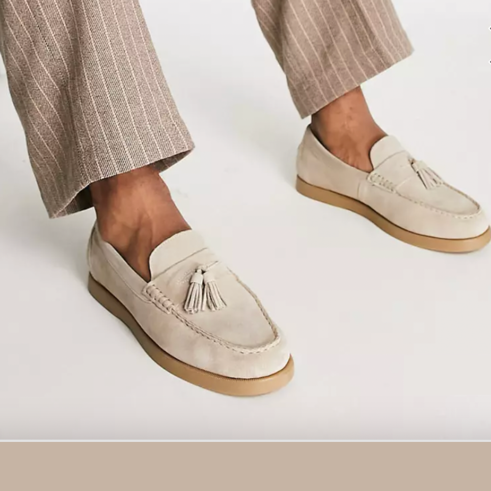 Echoarchiv | Slipper Beige Herrenschuhe Mokassins
