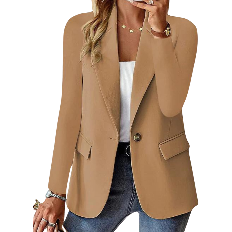 Echoarchiv | Eleganter Blazer mit Ein-Knopf-Verschluss und Taillierter Passform für Damen