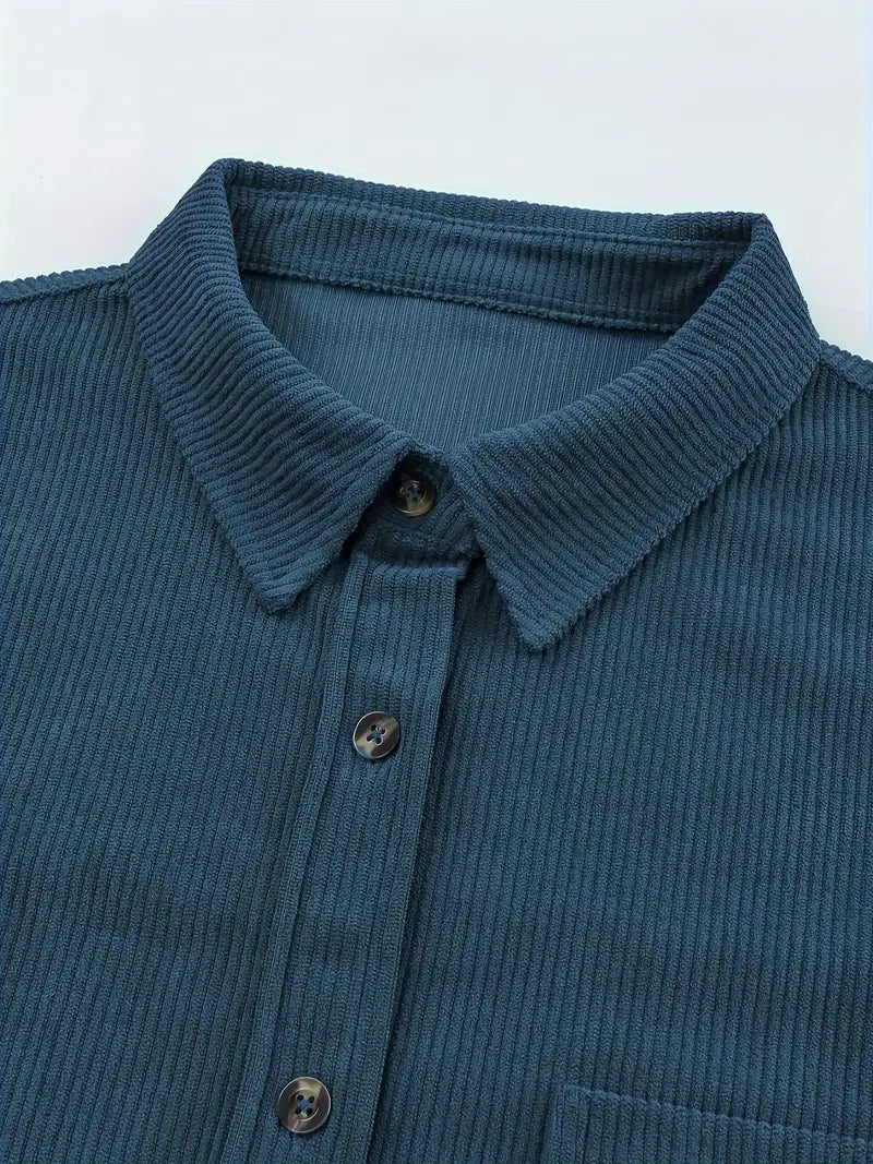 Echoarchiv | Cordhosen Hemdbluse mit Knöpfen Leger