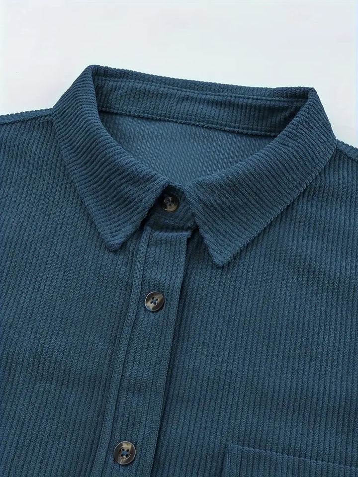 Echoarchiv | Cordhosen Hemdbluse mit Knöpfen Leger
