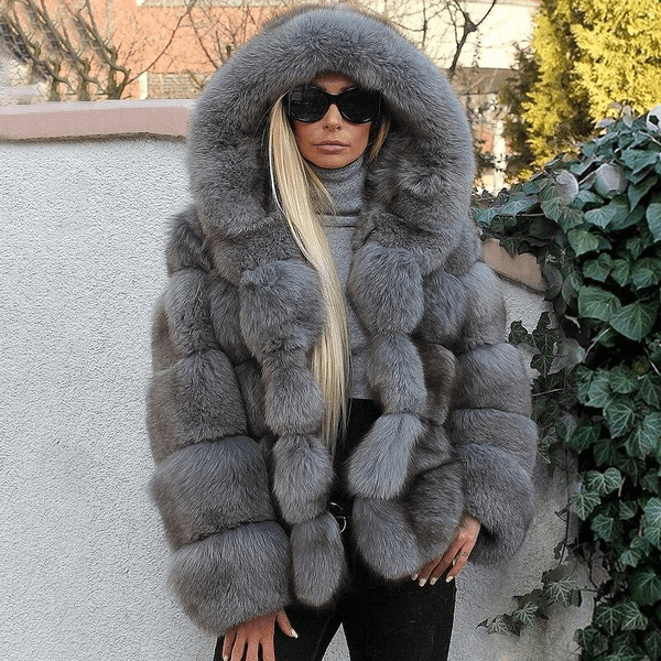 Echoarchiv | Damen Oversized Teddyjacke mit Kapuze