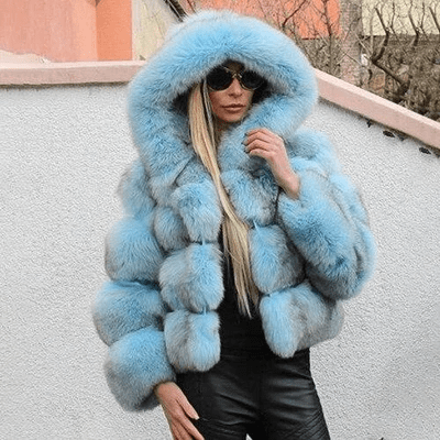 Echoarchiv | Damen Oversized Teddyjacke mit Kapuze