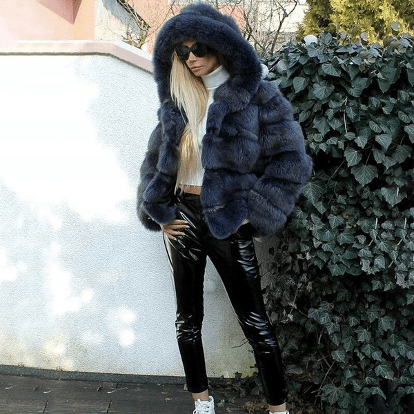 Echoarchiv | Damen Oversized Teddyjacke mit Kapuze