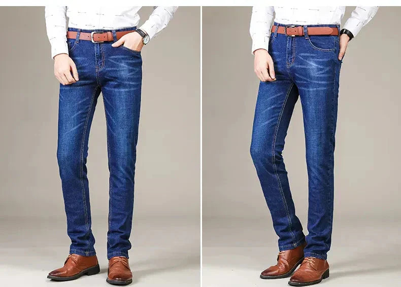 Gerade geschnittene Stretchjeans für Herren – Vardeno