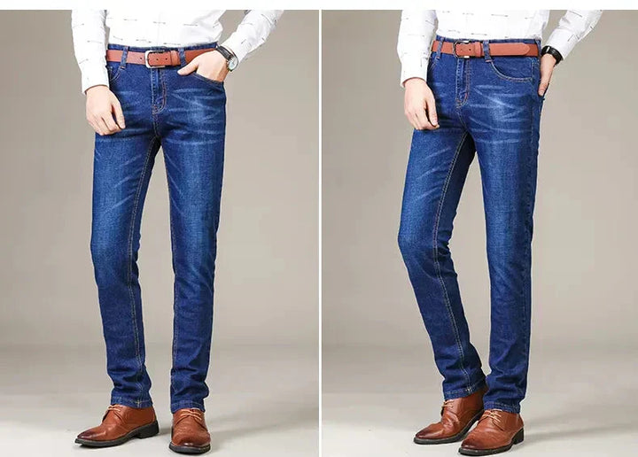 Gerade geschnittene Stretchjeans für Herren – Vardeno