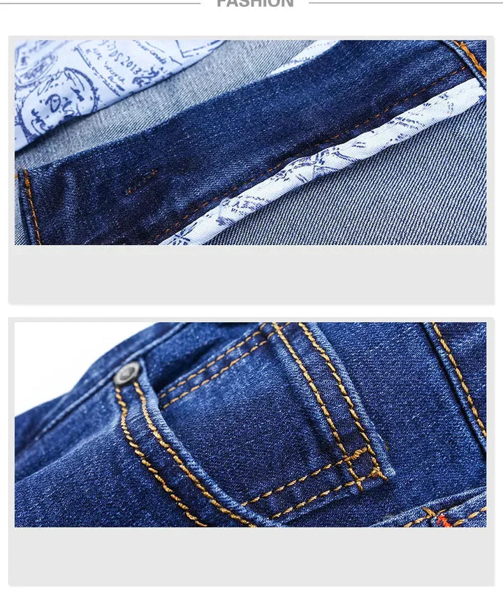 Gerade geschnittene Stretchjeans für Herren – Vardeno